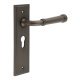 Dark Bronze Fire Rated Euro Lock Door Handles - Highgate - 200 x 55mm