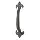 Antique Black Iron Fleur de Lys D-Bar Door Pull Handle - Screw Fix - 230 x 50mm