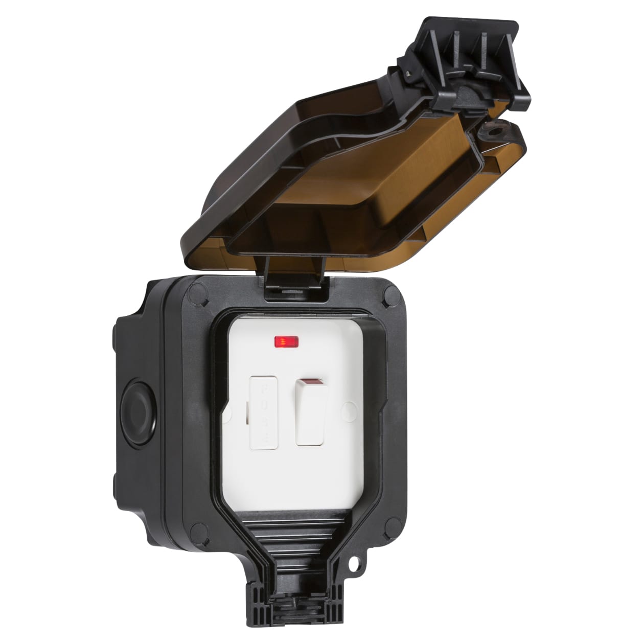13A 1 Gang Outdoor Weatherproof Switched Fused Spur - Black