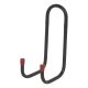 Tubular Garage and Shed Double Storage Hook - 120mm Depth - Black & Red