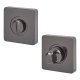 Square Bathroom Turn & Release - 52mm Diameter - Black Nickel
