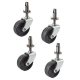 Classic Furniture Castor - Peg Fixed - 43kg Max Weight - 31mm Diameter - Black -Pack of 4