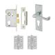 Satin Chrome Victorian Scroll Euro Lock Door Handles Pack