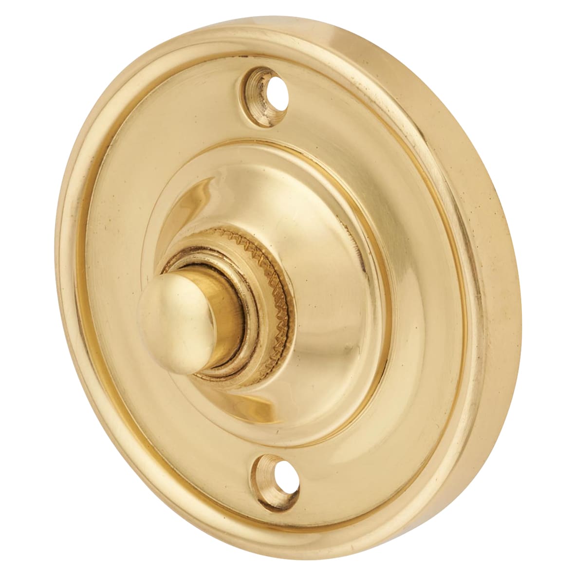 Polished Brass Round Bell Push - 65mm Diameter