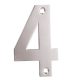 100mm Screw Fix Door Numeral - 4 - Polished Stainless Steel