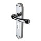 Polished Chrome Euro Lock Door Handles - Donna Range - 183 x 42mm