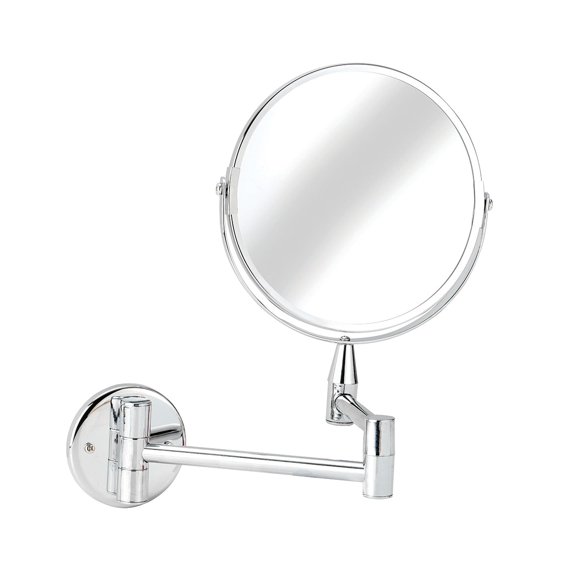Britannia 2x Magnifying Bathroom Mirror with Extendable Arm - 258 x 290 x 30mm - Chrome