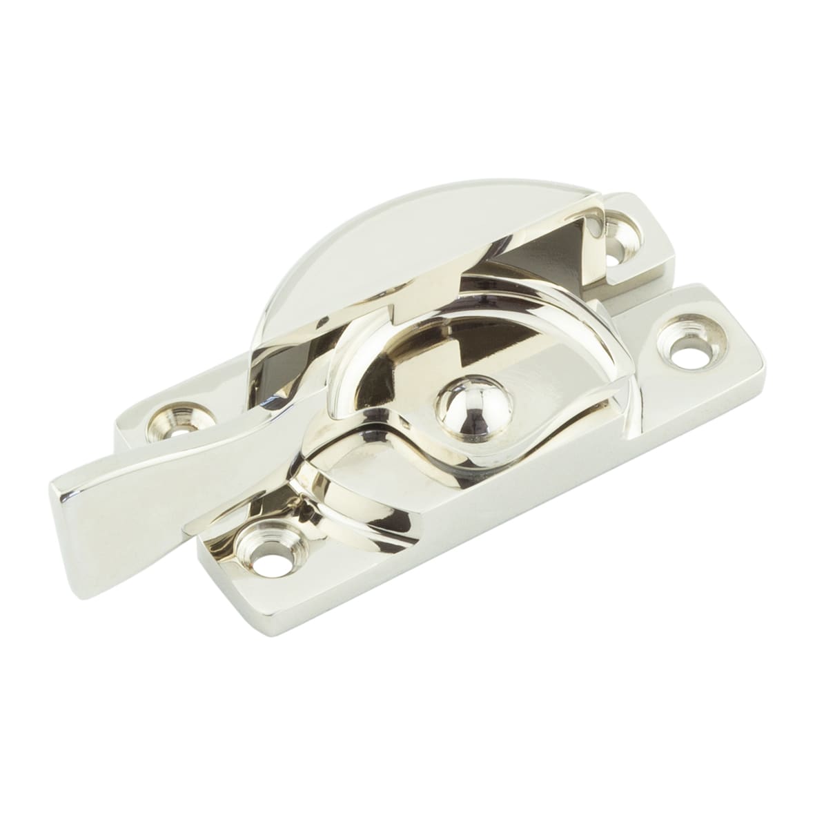 Fitch Sash Window Fastener - 64 x 12mm - Polished Nickel