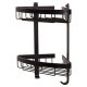 Wirework Large Corner Shower Basket - Two Tier - 390 x 312 x 209mm - Matt Black