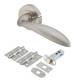 Satin Nickel Latch Door Handles on Rose Pack - Morgan Range