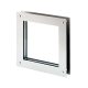 Twin Glazed Square Vision Panel - 360 x 360mm - Brushed Stainless Steel