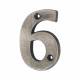 78mm Screw Fix Door Numeral - 6 - Pewter