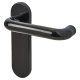 Ebony Black Nylon Steel Core Safety Latch Door Handles - Paris Range - 165 x 46mm