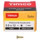 Solo Chippy Pozi Countersunk Wood Screws - 3.0 x 12mm - Yellow Zinc - Pack of 200