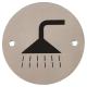 Shower Door Sign - 75mm Diameter - Satin Stainless Steel