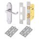 Satin Chrome Victorian Summer Scroll 3 Lever Sashlock Door Handles Pack