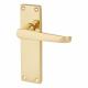 Polished Brass Budget Straight Latch Door Handles - Mia Range - 153 x 42mm