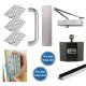 Medium Duty Pull Door Handle Fire Door Kit & Dorgard Holder - Push/Pull Mounting - Stainless Steel