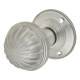 Satin Chrome Fluted Mortice Door Knob - 65mm Rose Diameter