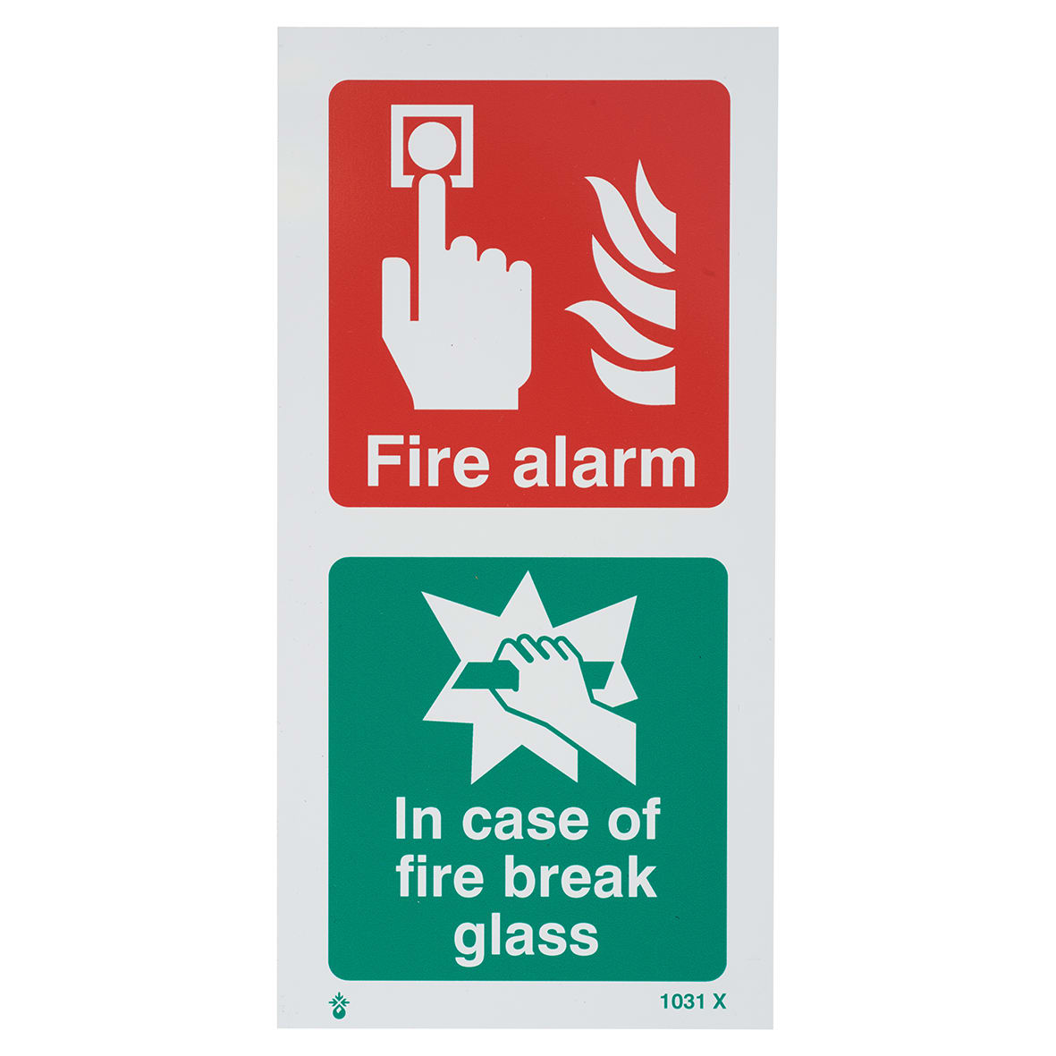 In Case Of Fire Break Glass Sign - 200 x 100mm - Rigid Plastic