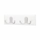 Double Coat Hook Rail - 225 x 70 x 15mm - 2 Hooks - White Board with Polished Chrome Hooks