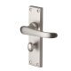Marcus Satin Nickel Bathroom Door Handles - Windsor Range - 154 x 40mm