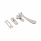 Cast Victorian Mortice & Hook Plate Casement Window Fastener - Reversible - Satin Chrome