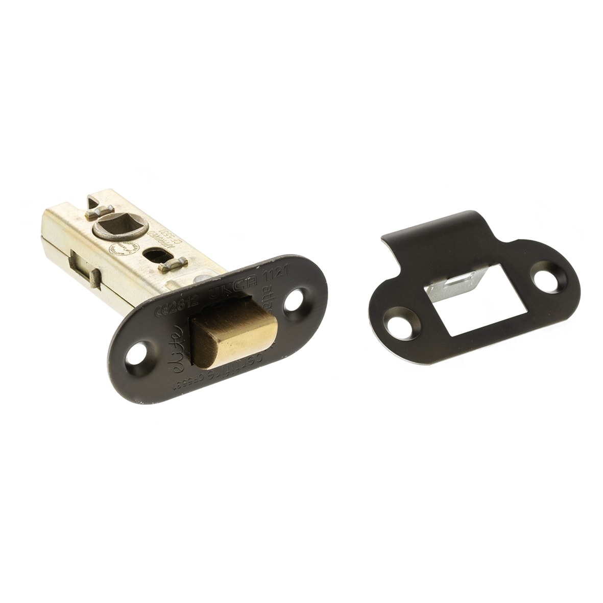 Fire-Rated Tubular Latch - 63mm Case - 45mm Backset - Radius - Urban Dark Bronze