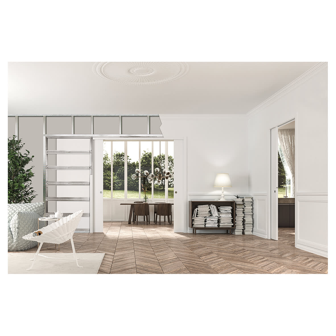 Double Pocket Door Kit - 115mm Finished Wall Thickness - 838 x 1981mm Door Size