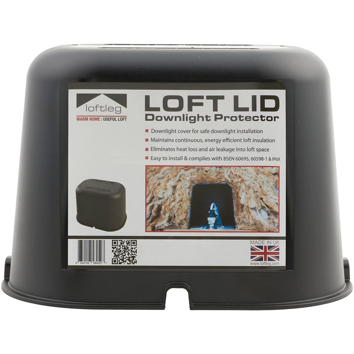 Loft Lid Downlight Cover - 150 x 155mm - Black