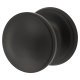 Matt Black Round Centre Door Knob - 80mm Rose Diameter