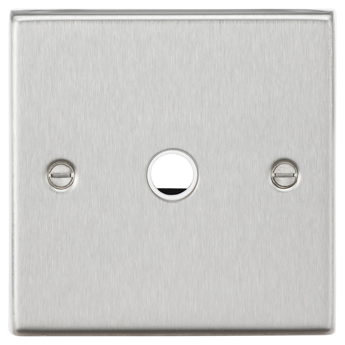 20A Square Edge Flex Outlet Plate - Brushed Chrome