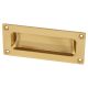 Rectangular Flush Cabinet Pull Handle - 102 x 45mm - Polished Brass