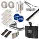 Light Duty Euro Lock Door Handle on Rose Fire Door Kit & Dorgard Holder - Power Size 3 - Silver
