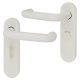 Diamond White Nylon Steel Core Safety Bathroom Door Handles - 57m c/c - Paris Range