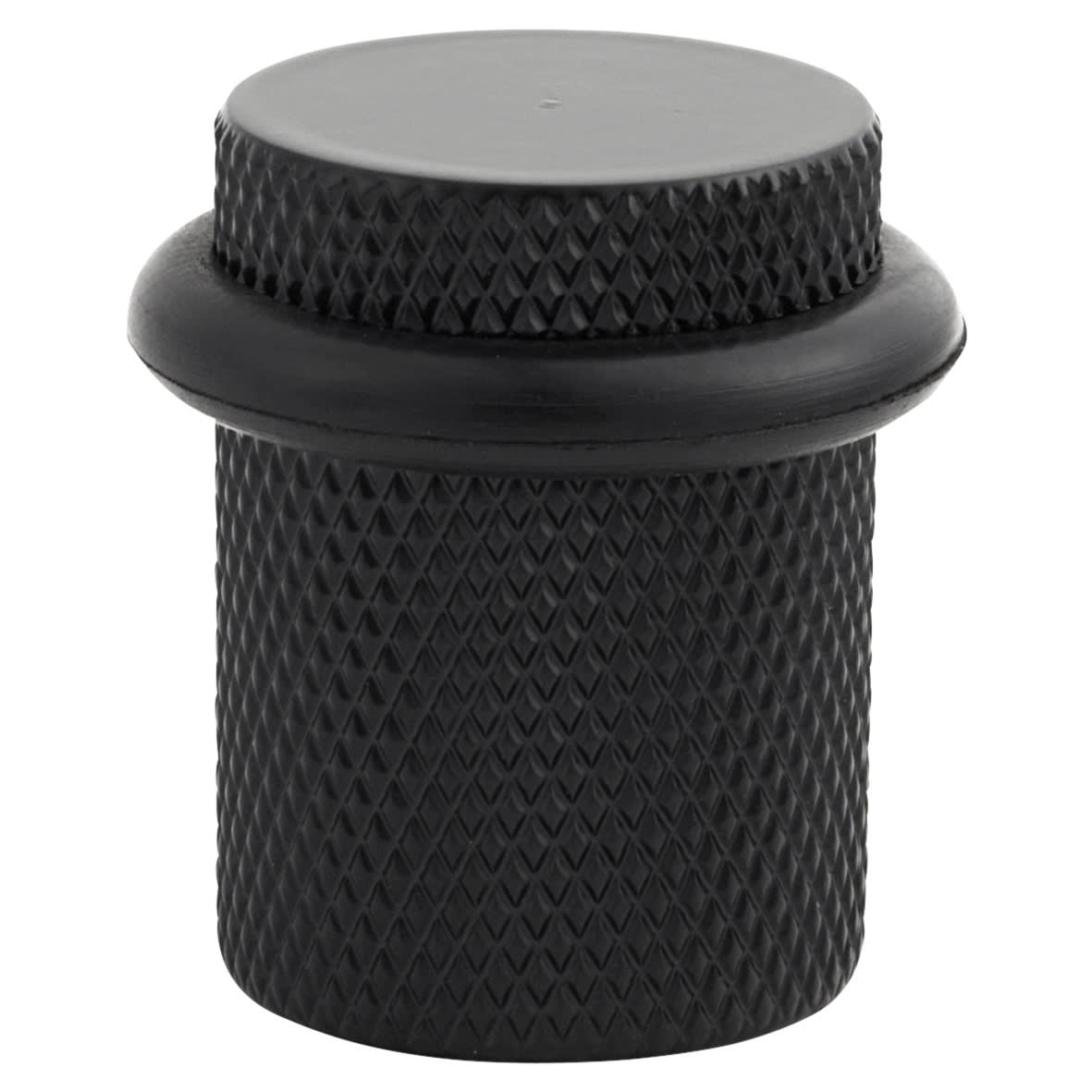 Knurled Floor Door Stop - 22 x 30mm - Matt Black