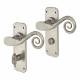 Pewter Monkey Tail Bathroom Door Handles - 152 x 52mm
