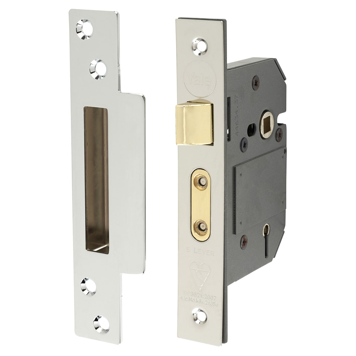 M560:2007 Bolt Through 5 Lever Sashlock - 76mm Case - 57mm Backset - Polished Chrome