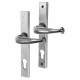 Pewter Cottage Slimline Lock Door Handles - Euro - 92mm c/c