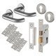 Satin Stainless Steel 19mm Return to Door Euro Lock Door Handles on Rose Pack