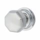Polished Chrome Octagonal Centre Door Knob - 79mm Rose Diameter
