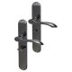 Black Nickel Bathroom Door Handles - Long Plate - Altea Range - 240 x 41mm