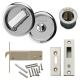 Round Flush Privacy Set with Bolt - Polished Chrome