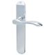 Polished Chrome Latch Door Handles - Long Plate - Altea Range - 240 x 41mm