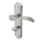 Satin Chrome Scroll Bathroom Door Handles - Madrid Range - 180 x 45mm