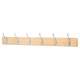 Hat & Coat Hook Rail - 685 x 70mm - 6 Hooks - Pine Board with Polished Chrome Hooks