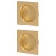 Marcus Square Flush Pull Handles - Satin Brass
