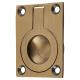 Rectangular Flush Ring Cabinet Pull Handle - 50 x 38mm - Antique Brass