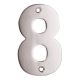 100mm Screw Fix Door Numeral - 8 - Satin Stainless Steel