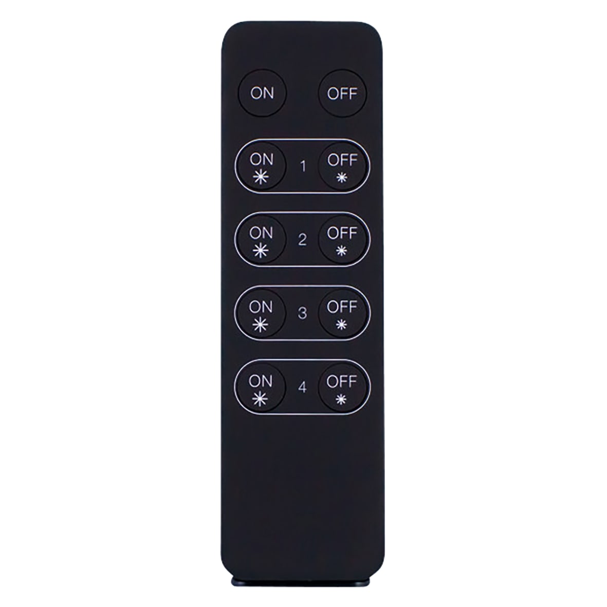 LED 4 Zone Single Colour RF Receiver Handheld Remote Control for LED Strip Lights - Black